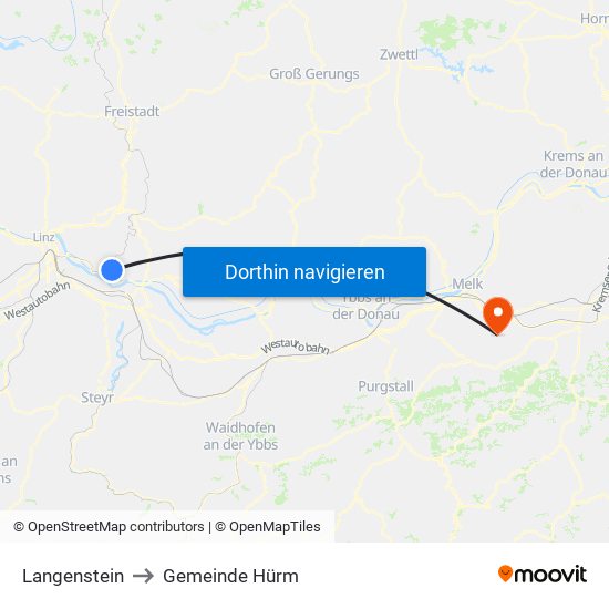 Langenstein to Gemeinde Hürm map