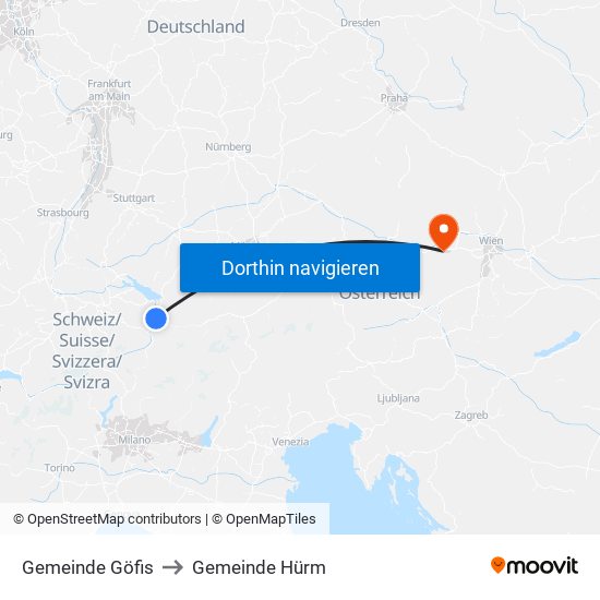 Gemeinde Göfis to Gemeinde Hürm map