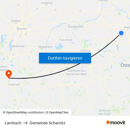Lambach to Gemeinde Scharnitz map