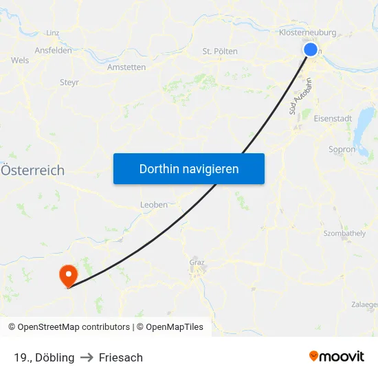 19., Döbling to Friesach map