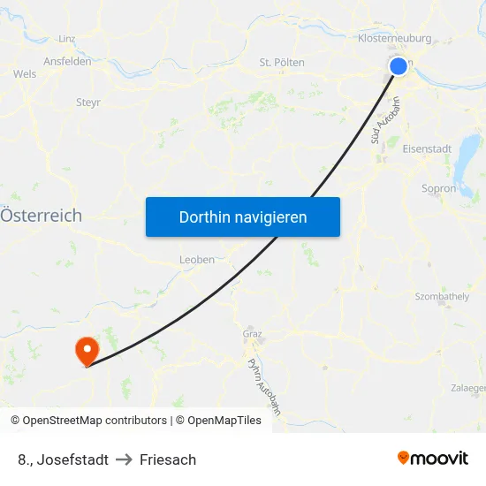 8., Josefstadt to Friesach map