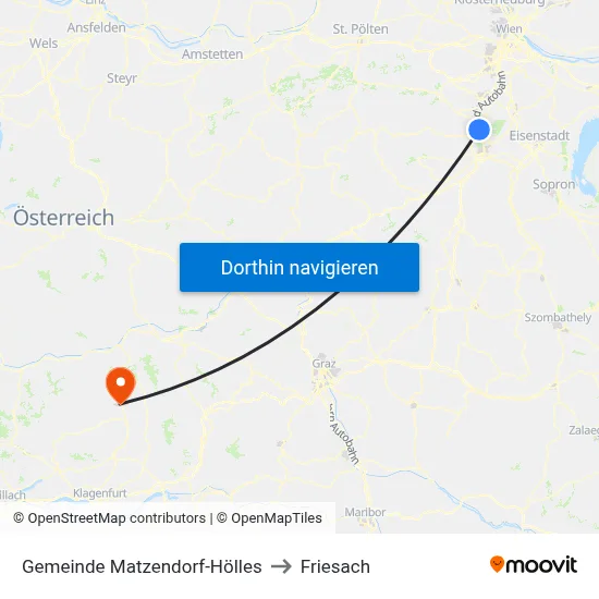 Gemeinde Matzendorf-Hölles to Friesach map