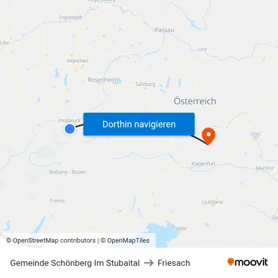 Gemeinde Schönberg Im Stubaital to Friesach map
