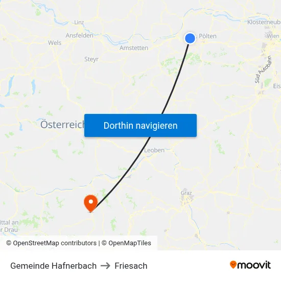 Gemeinde Hafnerbach to Friesach map