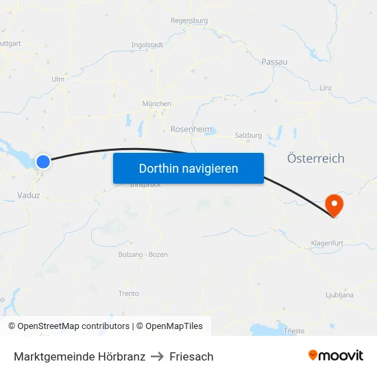 Marktgemeinde Hörbranz to Friesach map
