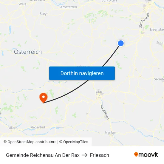 Gemeinde Reichenau An Der Rax to Friesach map