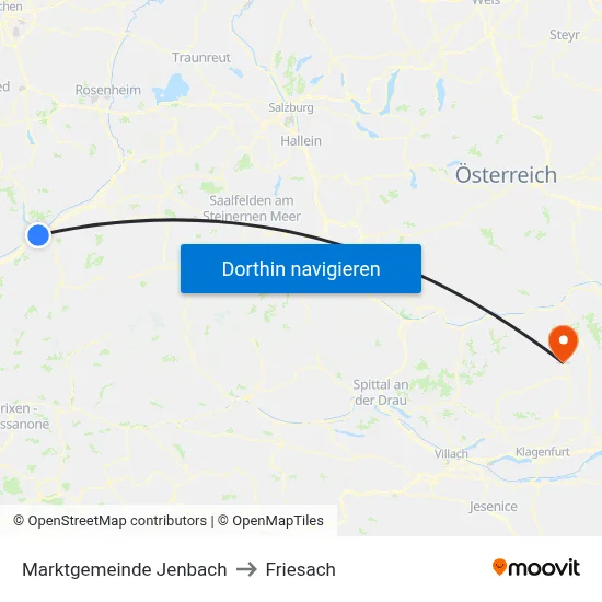 Marktgemeinde Jenbach to Friesach map