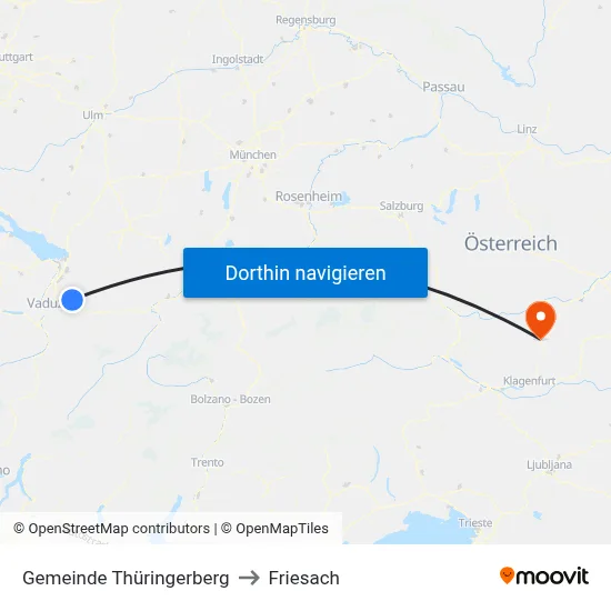 Gemeinde Thüringerberg to Friesach map