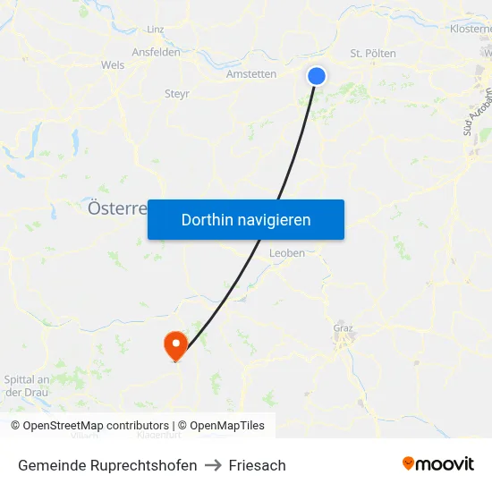 Gemeinde Ruprechtshofen to Friesach map