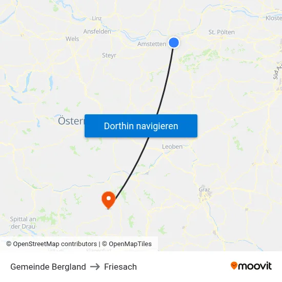 Gemeinde Bergland to Friesach map