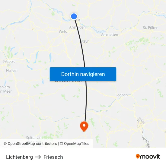 Lichtenberg to Friesach map