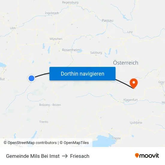 Gemeinde Mils Bei Imst to Friesach map
