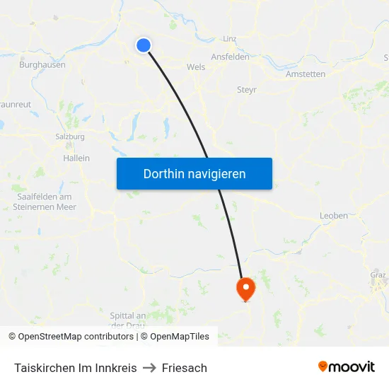 Taiskirchen Im Innkreis to Friesach map