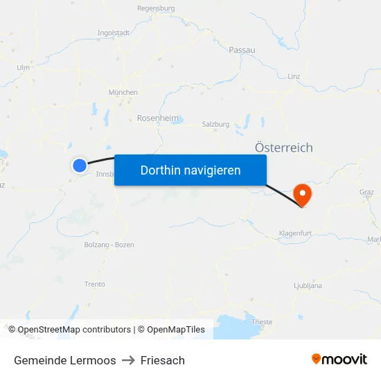 Gemeinde Lermoos to Friesach map