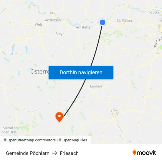 Gemeinde Pöchlarn to Friesach map