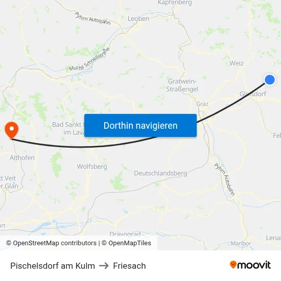 Pischelsdorf am Kulm to Friesach map