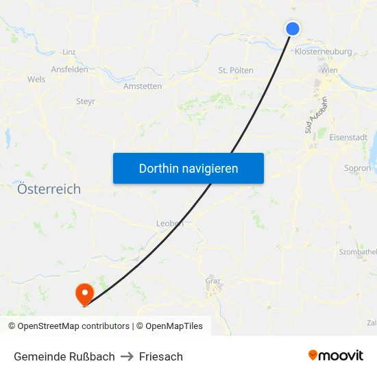 Gemeinde Rußbach to Friesach map