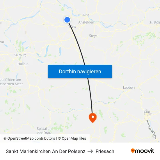 Sankt Marienkirchen An Der Polsenz to Friesach map