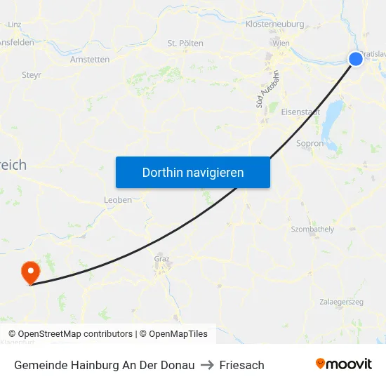Gemeinde Hainburg An Der Donau to Friesach map