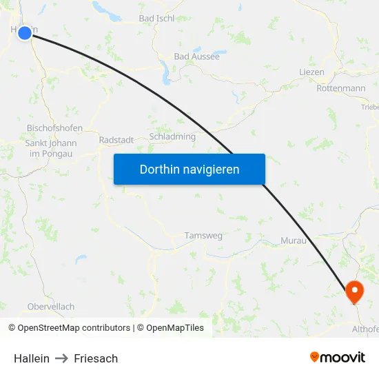 Hallein to Friesach map