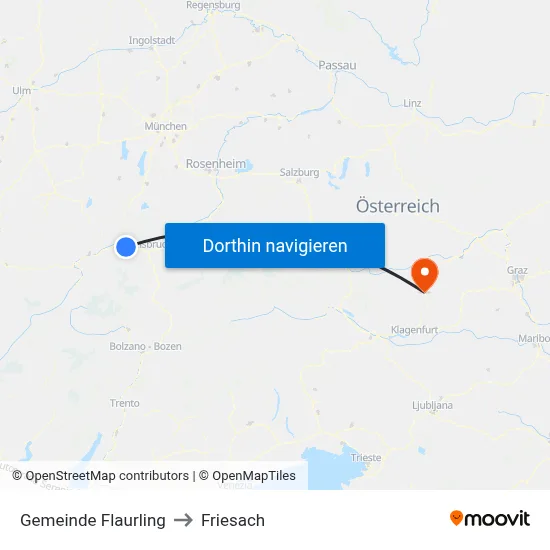 Gemeinde Flaurling to Friesach map