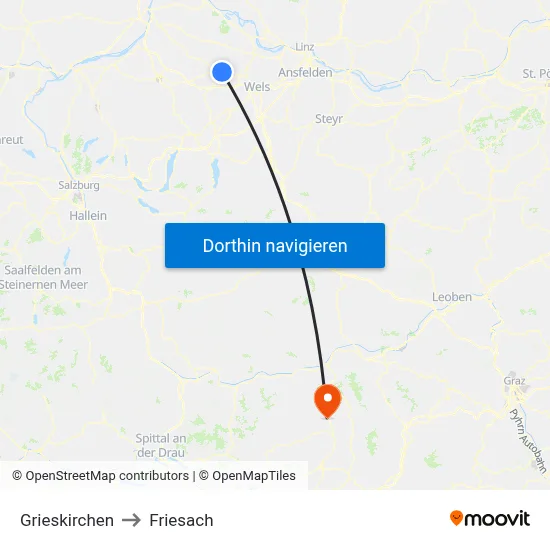 Grieskirchen to Friesach map