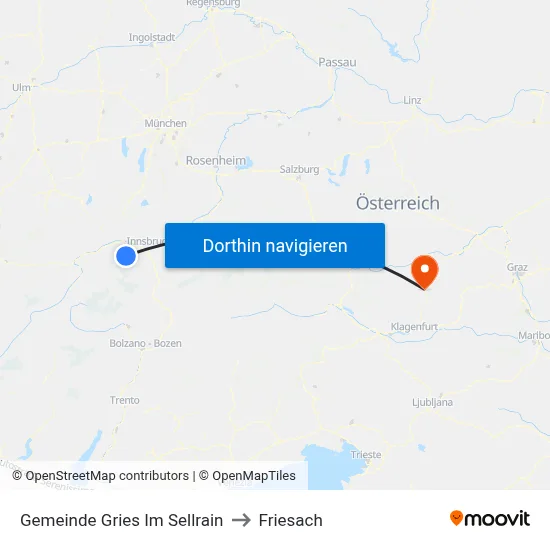 Gemeinde Gries Im Sellrain to Friesach map