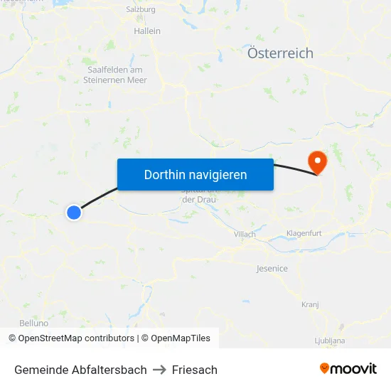 Gemeinde Abfaltersbach to Friesach map