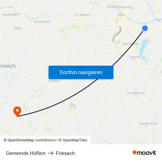 Gemeinde Höflein to Friesach map
