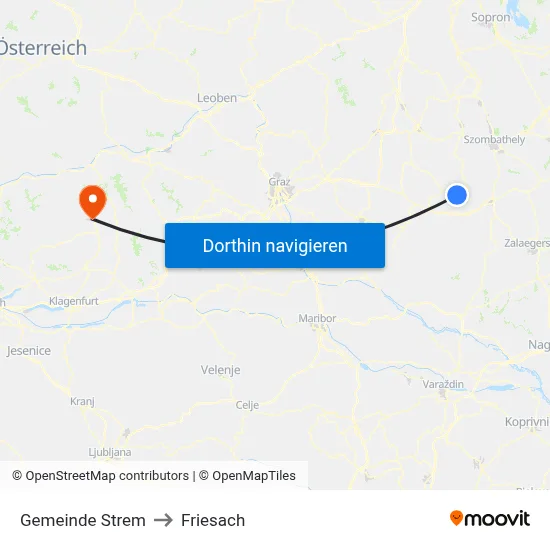 Gemeinde Strem to Friesach map
