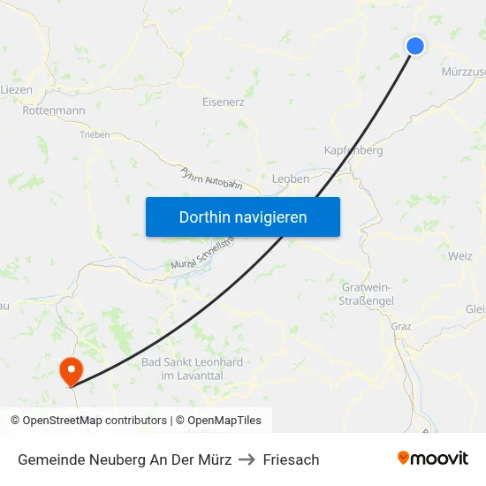 Gemeinde Neuberg An Der Mürz to Friesach map