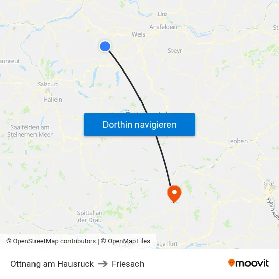 Ottnang am Hausruck to Friesach map