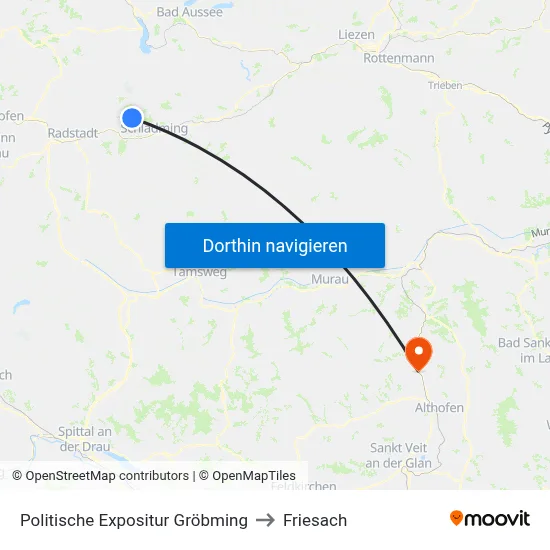 Politische Expositur Gröbming to Friesach map