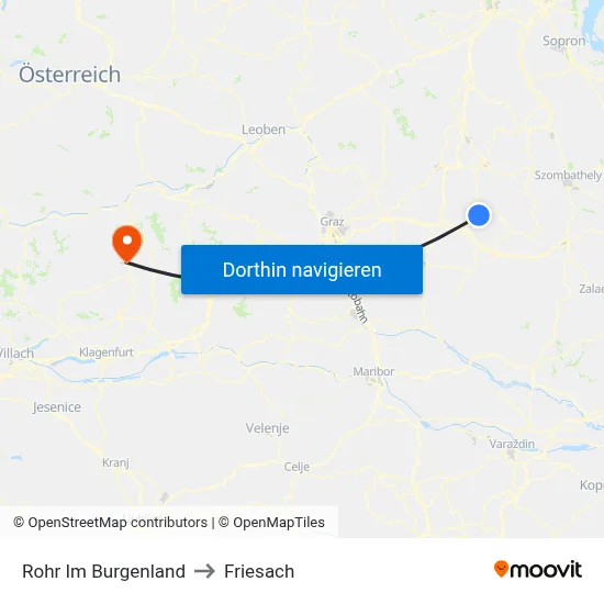 Rohr Im Burgenland to Friesach map