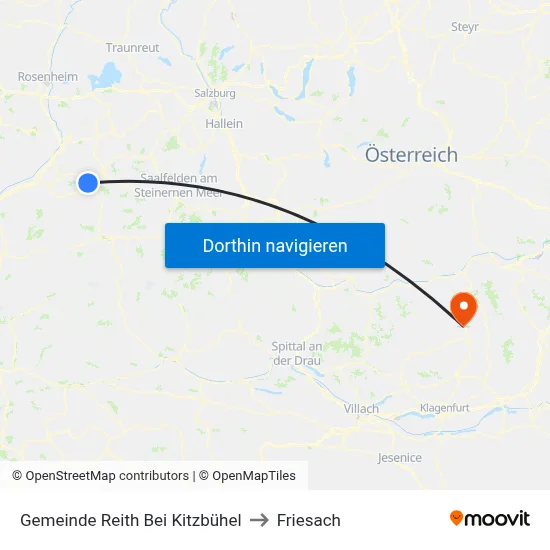 Gemeinde Reith Bei Kitzbühel to Friesach map
