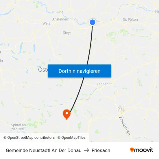 Gemeinde Neustadtl An Der Donau to Friesach map