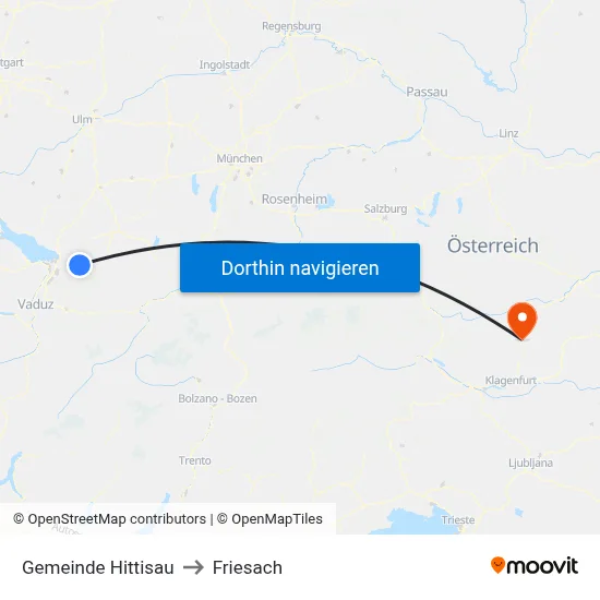 Gemeinde Hittisau to Friesach map
