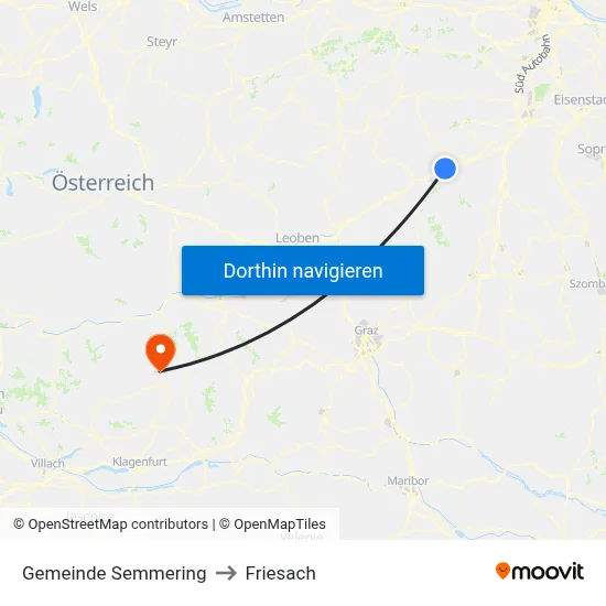 Gemeinde Semmering to Friesach map