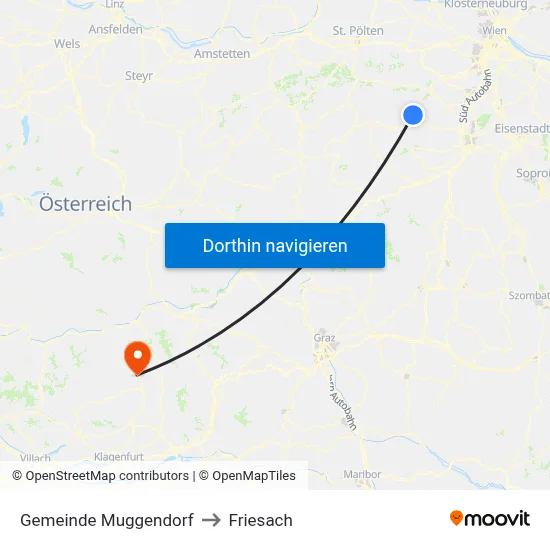 Gemeinde Muggendorf to Friesach map