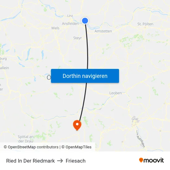 Ried In Der Riedmark to Friesach map