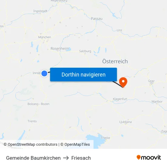 Gemeinde Baumkirchen to Friesach map