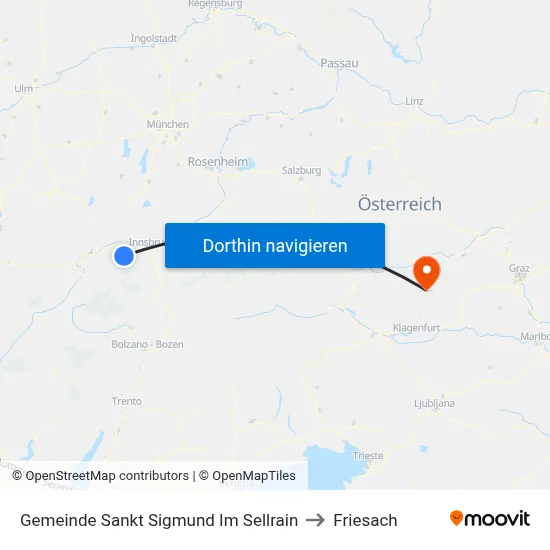 Gemeinde Sankt Sigmund Im Sellrain to Friesach map
