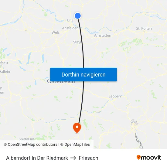 Alberndorf In Der Riedmark to Friesach map