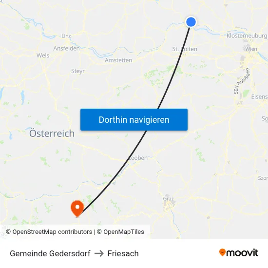Gemeinde Gedersdorf to Friesach map