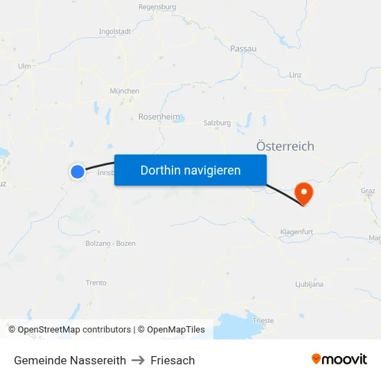 Gemeinde Nassereith to Friesach map