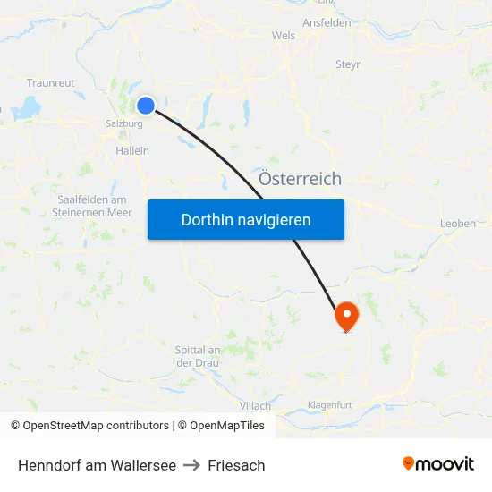 Henndorf am Wallersee to Friesach map