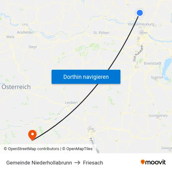 Gemeinde Niederhollabrunn to Friesach map
