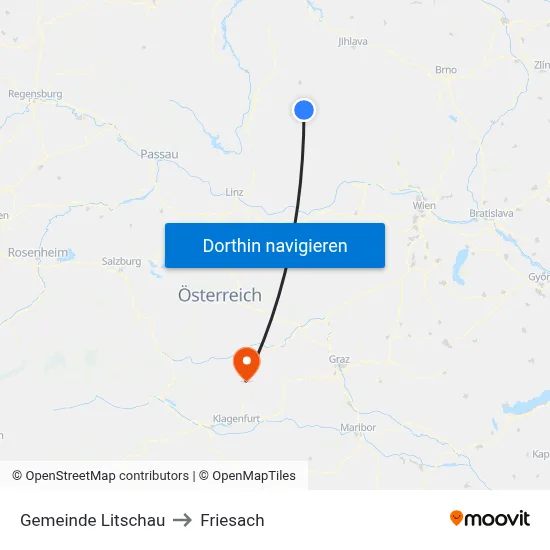 Gemeinde Litschau to Friesach map