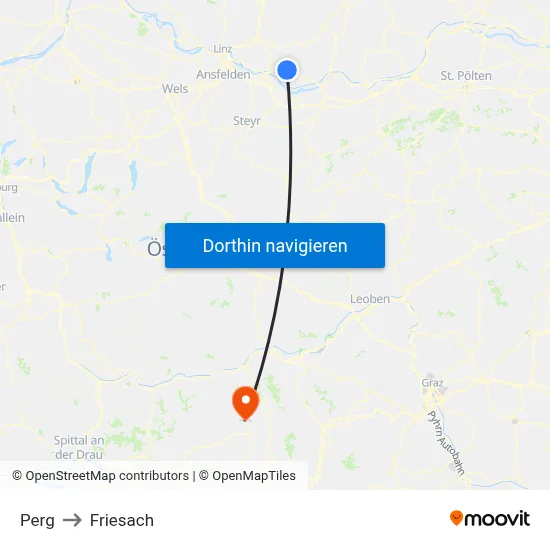 Perg to Friesach map