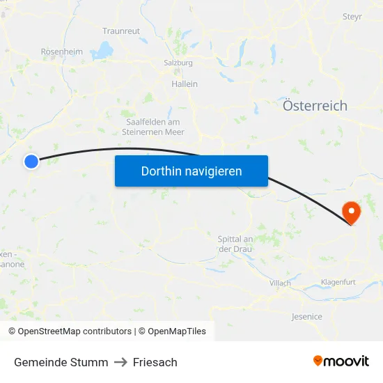 Gemeinde Stumm to Friesach map
